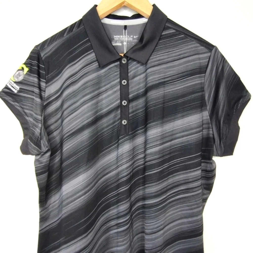 NWT Nike Gold Tour Performance Standard Fit Dri-Fit Shirt - Picture 6 of 14